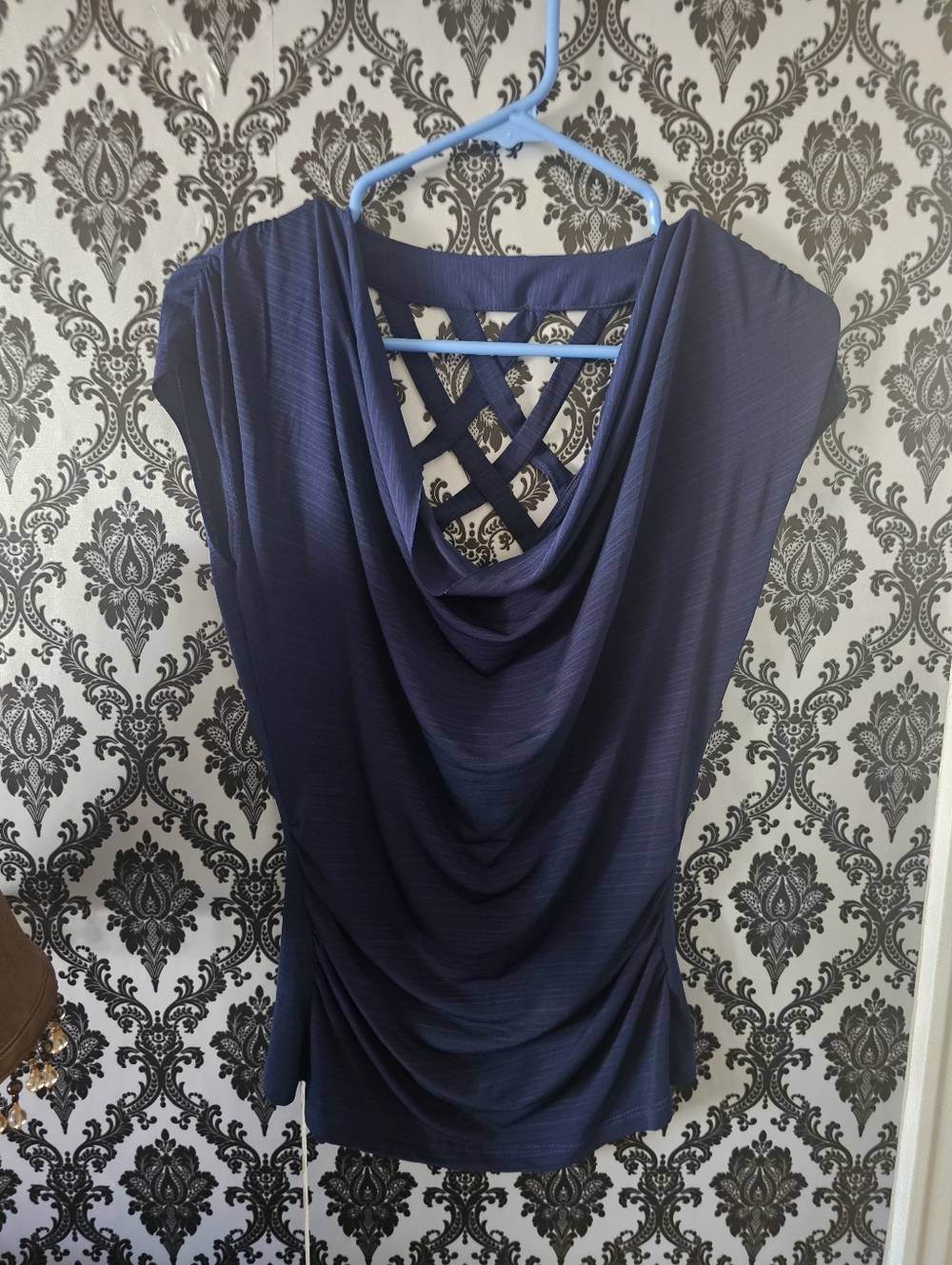 HeartSoul Blue Criss Cross Back Top